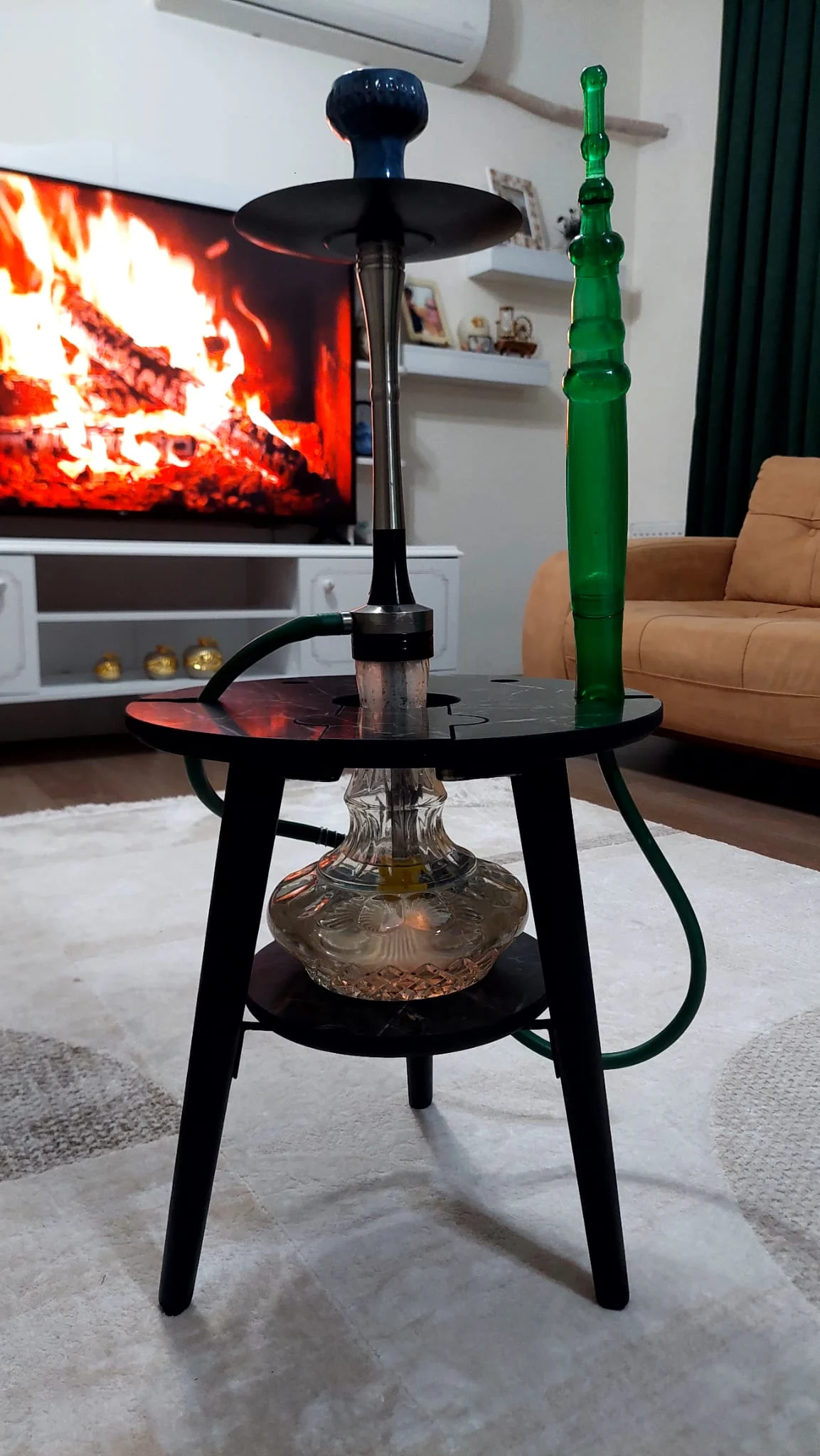 Alya Siyah Nargile Sehpası, Nargile Masası,